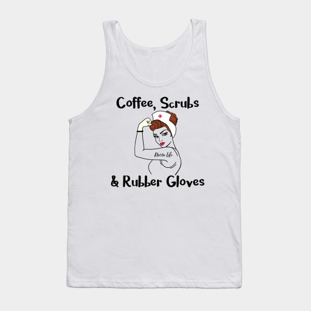 Coffee Scrubs and Rubber Gloves Tank Top by DANPUBLIC